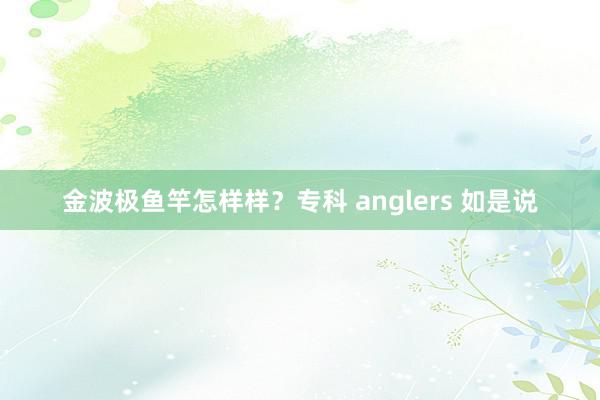 金波极鱼竿怎样样？专科 anglers 如是说